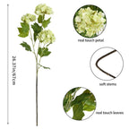Green faux hydrangea blooms 5pcs artificial flowers for home office wedding party decor