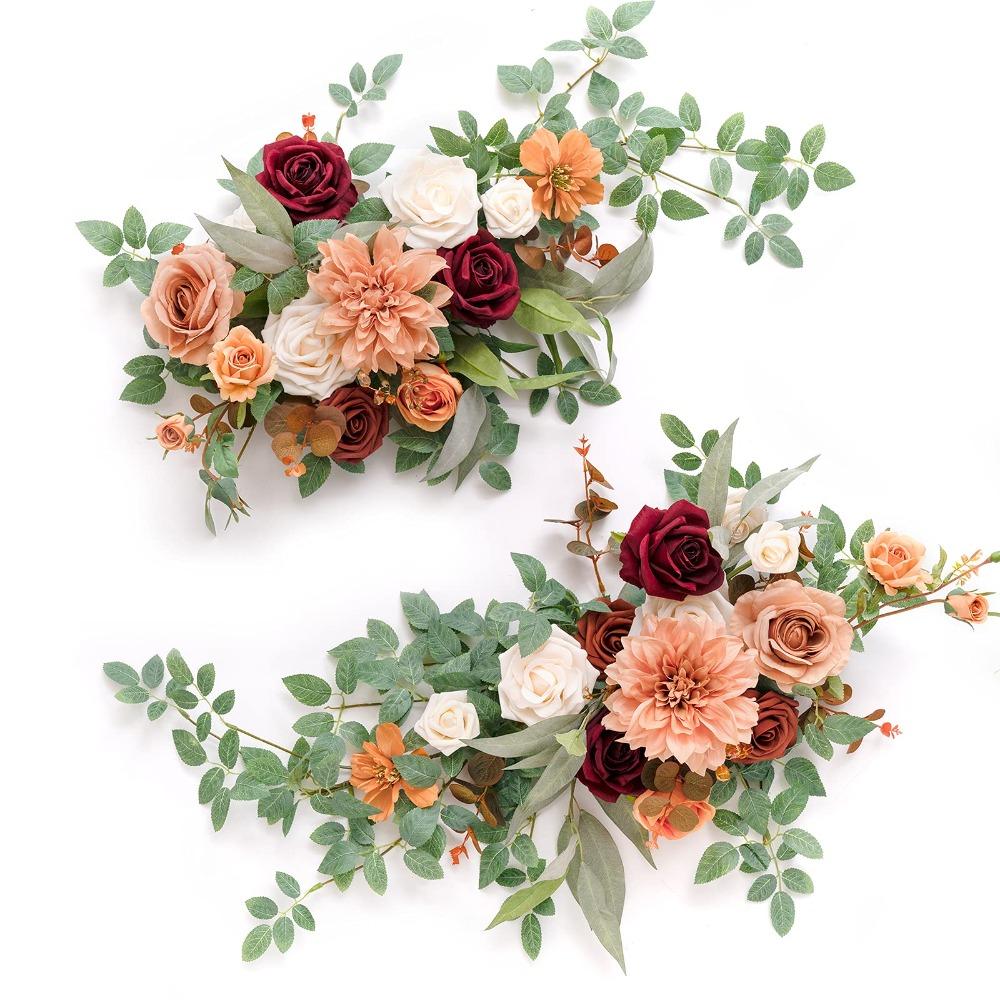 Dusty rose artificial flower garland swag wedding arch sweetheart table decor style H