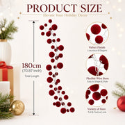 Red Velvet Ball Christmas Garland
