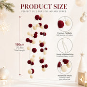Red Velvet Ball Christmas Garland