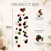 Red Velvet Ball Christmas Garland