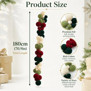 Red Velvet Ball Christmas Garland