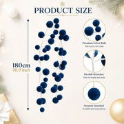 Red Velvet Ball Christmas Garland