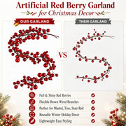 5.9FT Christmas Pearl Berry Garland