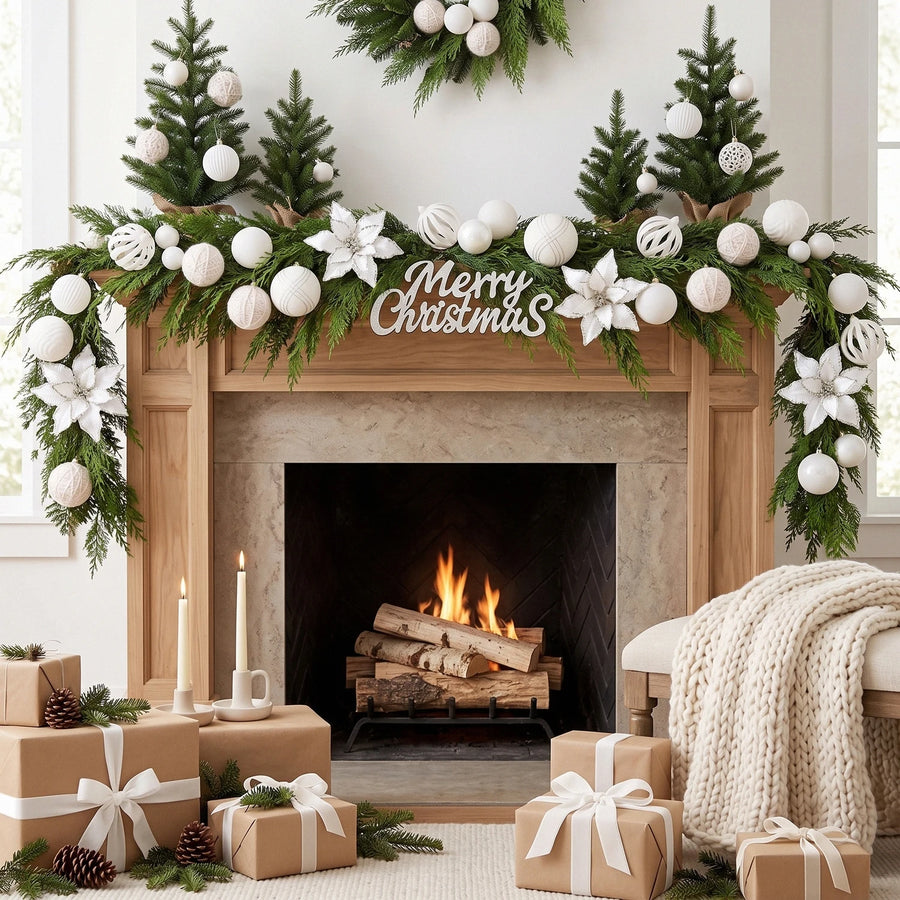 38-Piece Velvet Christmas Ornament Set Collection