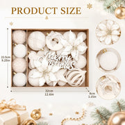 38-Piece Velvet Christmas Ornament Set Collection