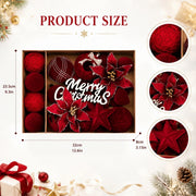 38-Piece Velvet Christmas Ornament Set Collection