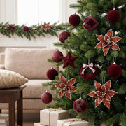 38-Piece Velvet Christmas Ornament Set Collection