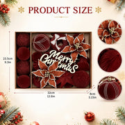 38-Piece Velvet Christmas Ornament Set Collection