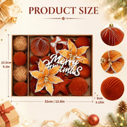 38-Piece Velvet Christmas Ornament Set Collection