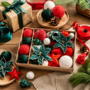 38-Piece Velvet Christmas Ornament Set Collection