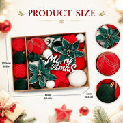 38-Piece Velvet Christmas Ornament Set Collection
