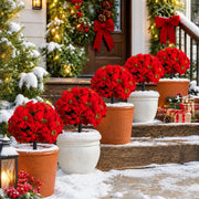 5-Piece Red Poinsettia Christmas Plant Stakes