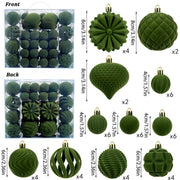 48-Piece Velvet Christmas Ornament Set Collection – 1.6–3.2in