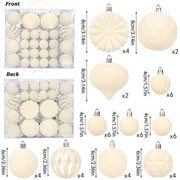 48-Piece Velvet Christmas Ornament Set Collection – 1.6–3.2in