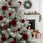 48-Piece Velvet Christmas Ornament Set Collection – 1.6–3.2in