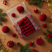 48-Piece Velvet Christmas Ornament Set Collection – 1.6–3.2in