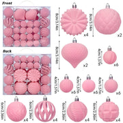 48-Piece Velvet Christmas Ornament Set Collection – 1.6–3.2in