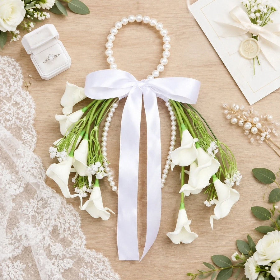 Pearl Handle Calla Lily Wedding Bouquets