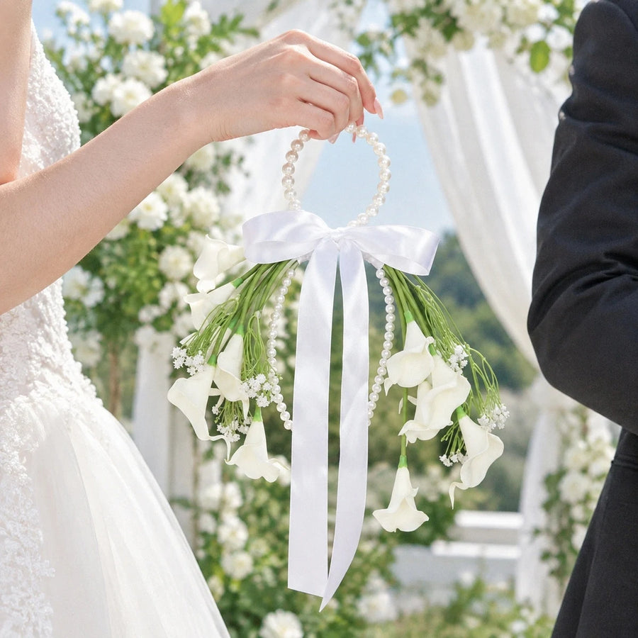 Pearl Handle Calla Lily Wedding Bouquets
