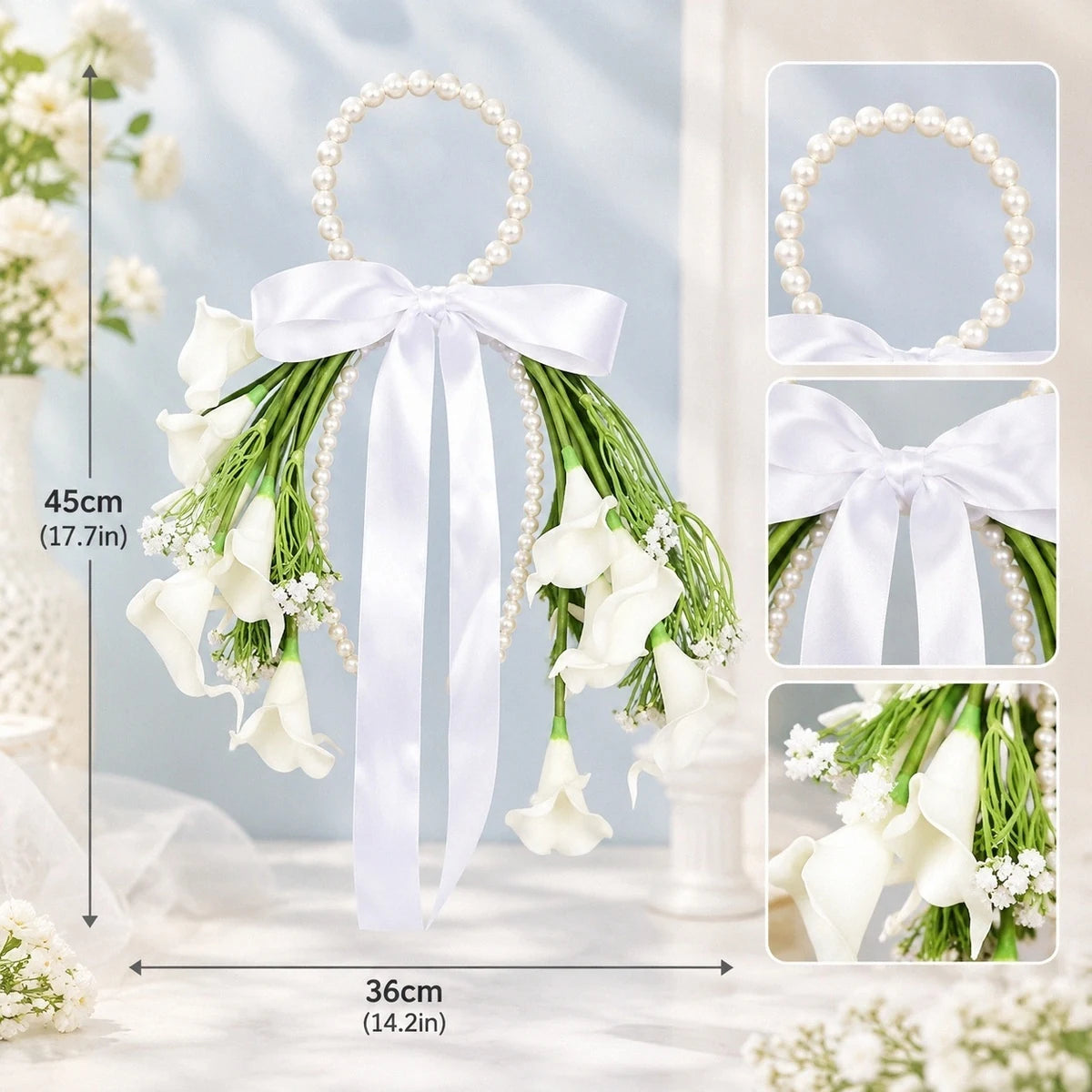 Pearl Handle Calla Lily Wedding Bouquets