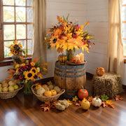 2-Bundle Fall Sunflower & Maple Leaf Bouquets