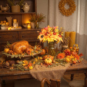 2-Bundle Fall Sunflower & Maple Leaf Bouquets