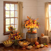 2-Bundle Fall Sunflower & Maple Leaf Bouquets