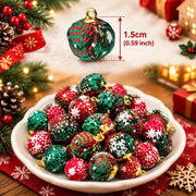 50-Piece Plaid Mini Christmas Ball Ornament Set