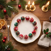 50-Piece Plaid Mini Christmas Ball Ornament Set
