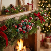 50-Piece Plaid Mini Christmas Ball Ornament Set