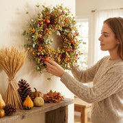 17.7-Inch Pumpkin & Berry Fall Wreath