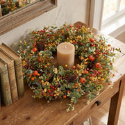 17.7-Inch Pumpkin & Berry Fall Wreath