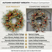 17.7-Inch Pumpkin & Berry Fall Wreath
