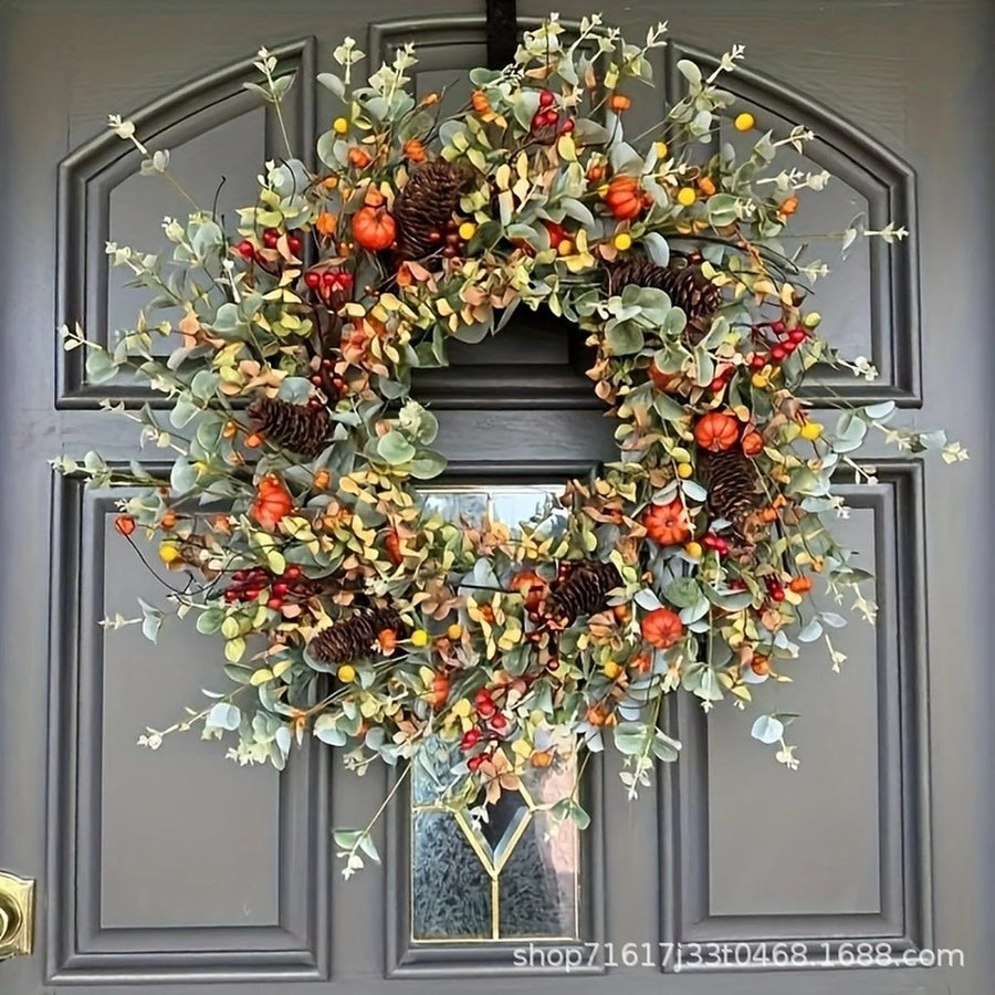 17.7-Inch Pumpkin & Berry Fall Wreath