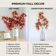 5-Piece Orange Maple Leaf Branch Set