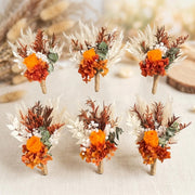 6-Piece Terracotta Fall Wedding Boutonniere Set