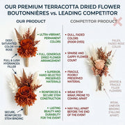 6-Piece Terracotta Fall Wedding Boutonniere Set