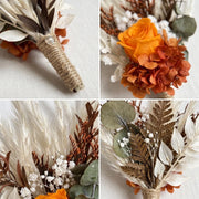 6-Piece Terracotta Fall Wedding Boutonniere Set