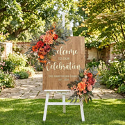 2-Piece Burnt Orange Fall Floral Swag Set