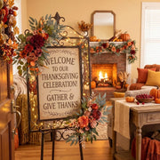 2-Piece Burnt Orange Fall Floral Swag Set