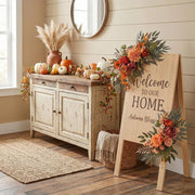 2-Piece Burnt Orange Fall Floral Swag Set