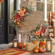 2-Piece Burnt Orange Fall Floral Swag Set
