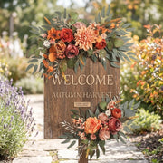 2-Piece Burnt Orange Fall Floral Swag Set
