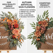 2-Piece Burnt Orange Fall Floral Swag Set