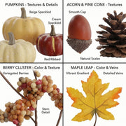 23-Piece Mini Fall Pumpkin & Pinecone Decor Set