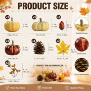 23-Piece Mini Fall Pumpkin & Pinecone Decor Set
