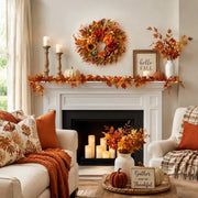 15.7-Inch Sunflower & Dahlia Fall Wreath