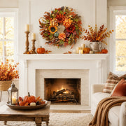 15.7-Inch Sunflower & Dahlia Fall Wreath