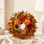 15.7-Inch Sunflower & Dahlia Fall Wreath